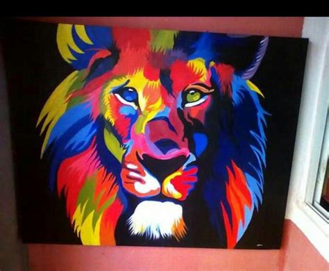 Rainbow Lion Painting By Okearts African Exhibitions