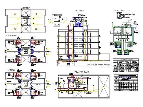 Plano De Instalaciones Sanitarias En AutoCAD CAD 388 52 KB Bibliocad