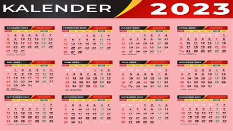 Kalender 2023 Lengkap Primbon Weton Dan Tanggal Merah Idul Fitri Pada