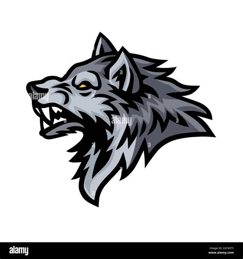 Wolf Beast Logo Sports Mascot Design Template Vector Illustration Stock