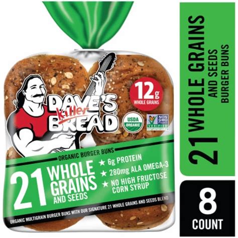 Dave S Killer Bread 21 Whole Grains And Seeds Organic Hamburger Buns 8 Ct Ralphs