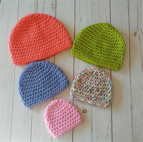 Simple Crochet Baby Hat 5 Sizes Free Crochet Pattern