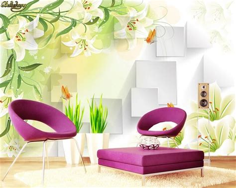 Buy Beibehang Lily Flowers Tv Background Wall Paper 3d