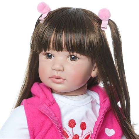 24 Realistic Pinky Reborn Toddler Girl Doll Real Baby Silicone Doll