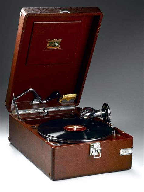 Portable Gramophone By His Masters Voice Vintage Record Player