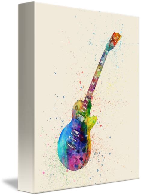 Electric Guitar Abstract Watercolor By Michael Tompsett