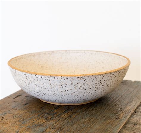 Large Ceramic Bowl | Wide Serving Bowl | Speckled Bowl | Handmade Ceramic Bowl | Shallow Bowl 