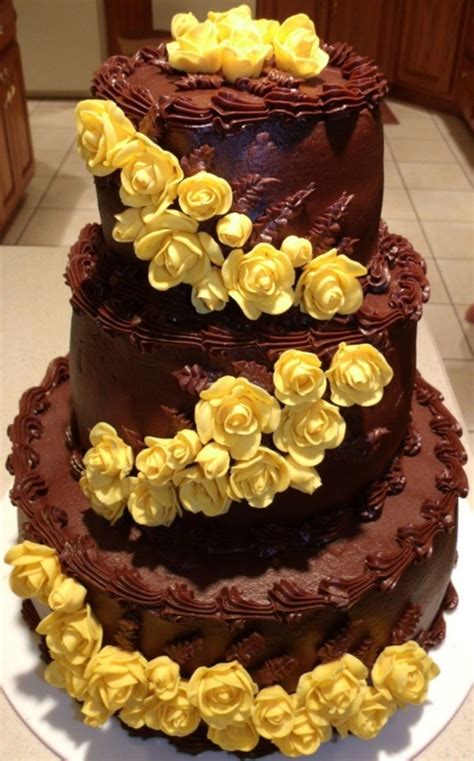Editing name on chocolate cake for birthday with name birthday cake and wishes pic. Chocolate Cake With Yellow Roses - CakeCentral.com