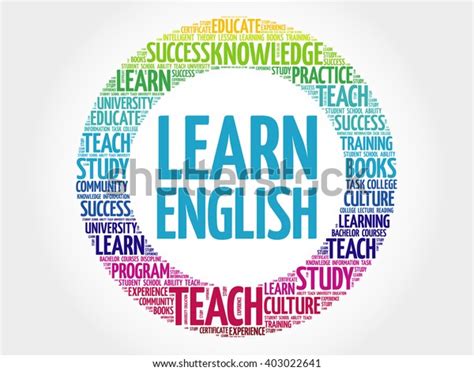 Learn English Word Cloud Education Concept Stock Vector Royalty Free