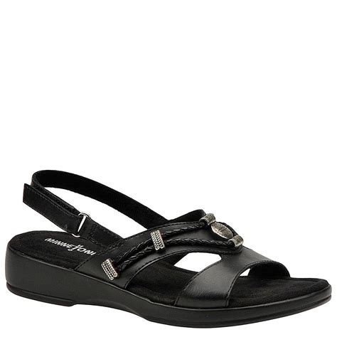 minnetonka silvie sling back women w open toe leather black slingback sandal details can be