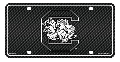 South Carolina Gamecocks Usc Metal Tag License Plate Carbon Fiber University Of Ebay