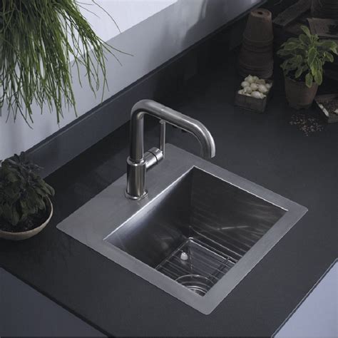 Zenuno15 400u stainless steel sink. Kohler Vault 3840-1-NA Small Stainless Steel Kitchen Sink