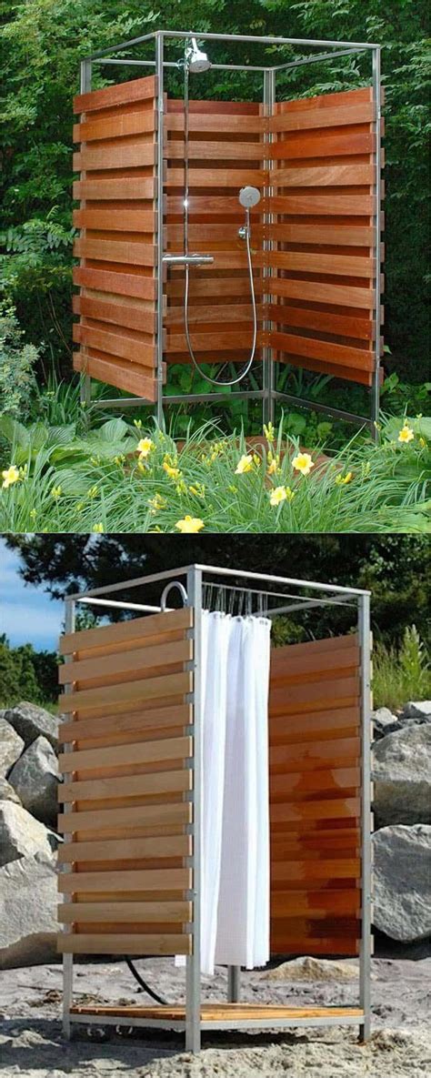 These are quite popular and you can find them installed at homes of many metal construction, uses premium 304 stainless steel for making the main body of the shower set, with cupc ceramic valve, with matte black finish. 32 inspiring DIY outdoor showers: lots of ideas on how to ...