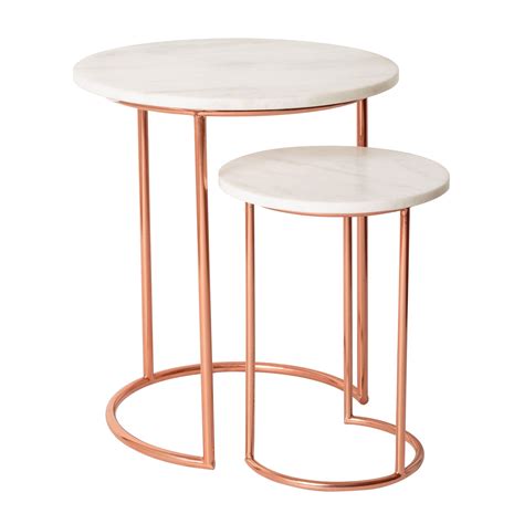 Muse Marble And Copper Nesting Tables New Oliver Bonas Marble Round