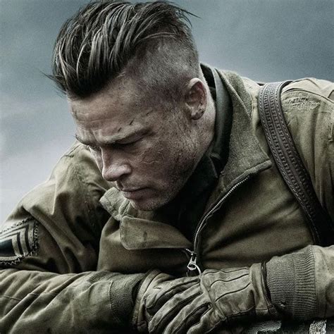 He doesn't play the pretty boy, in fact, if anything, he's anything but a pretty boy. Brad Pitt's Fury Haircut: A Stylish Undercut (+Gallery)