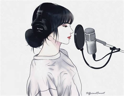 Pin By Korean Anime On Anime Digital Art Girl Singing Drawing Comic
