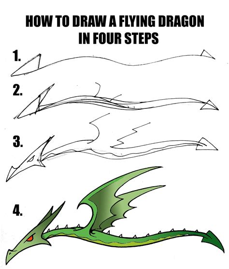 How to draw a dragon steps: DARYL HOBSON ARTWORK: How To Draw A Dragon In Four Steps