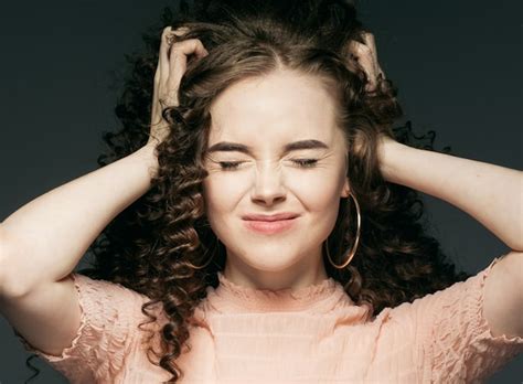 premium photo curly hair woman beautiful face portrait