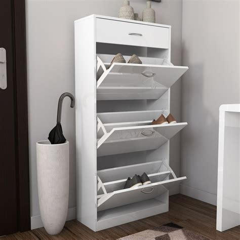 Maybe you would like to learn more about one of these? Modern White High Gloss Shoe Cabinet / Shoe Rack with 4 ...