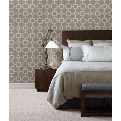 Brewster Wallcovering Symetrie 56 Sq Ft Taupe Non Woven Geometric