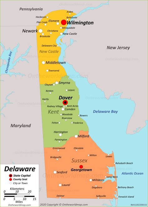 Delaware Counties Map With Cities Dakota Map