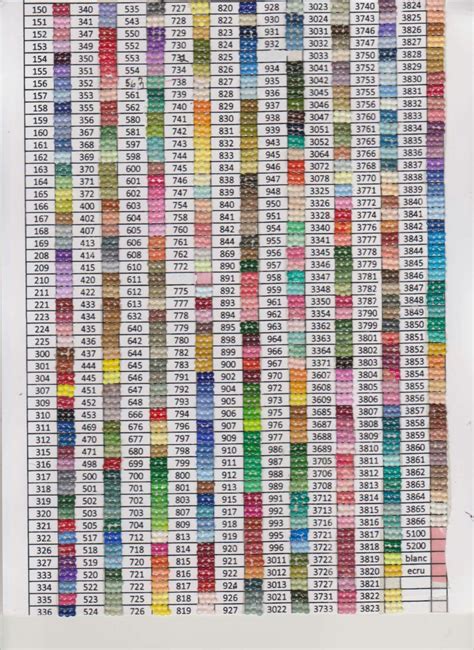 Free printable diamond dotz color chart