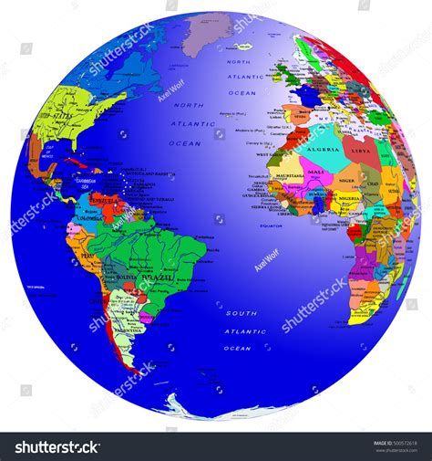World Map Countries Globe Planet Earth Vector De Stock Libre De