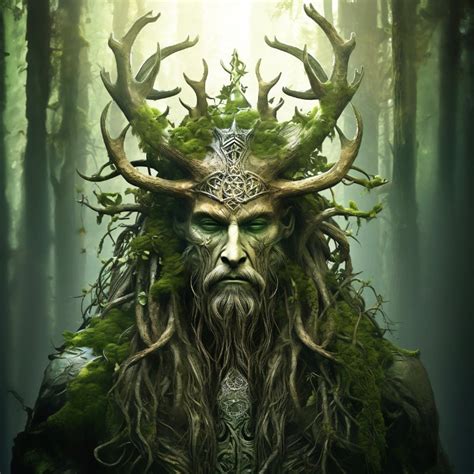 Cernunnos Keltischer Gott Der Natur Digitale Kunst Der Etsyde