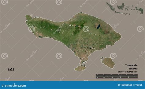 Bali Province Of Indonesia Zoomed Satellite Stock Illustration