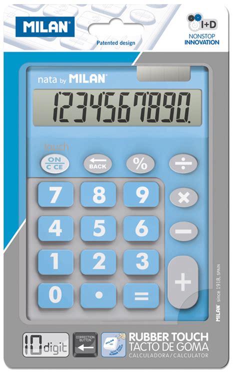 Calculadora Milan Digitos Touch Duo Teclas Grandes Azul Material De Oficina Escolar Y