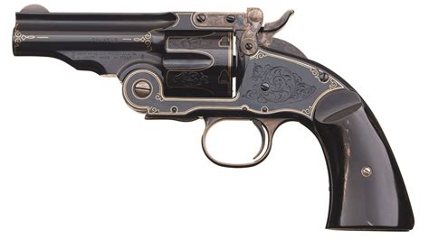 Engraved And Gold Inlaid Uberti Navy Arms Schofield Revolver