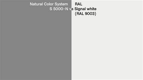 Natural Color System S 5000 N Vs RAL Signal White RAL 9003 Side By