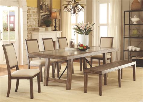 Search only for rustic dinning room Colettte Rustic Oak Rectangular Dining Room Set, CM3562T, Furniture of America