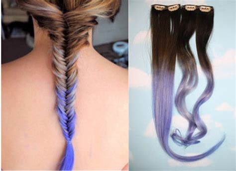 Purple Dip Dyed Hair Extensions For Brunette Hair 20 22 Etsy
