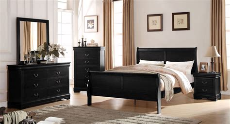 Available in cherry and black finish. Louis Philippe Youth Sleigh Bedroom Set (Black) Acme ...