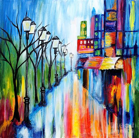 City Lights Painting By Art By Danielle Fine Art America