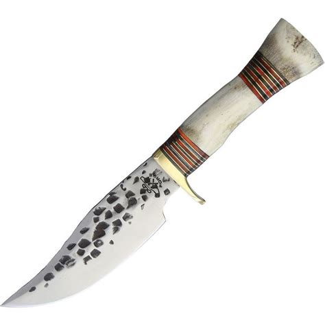 Old Forge 022 Hammered Skinner Finish Stainless Clip Point Blade Knife