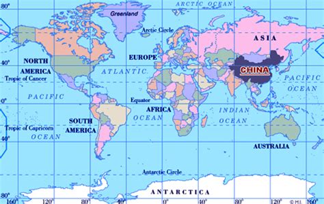 Chinas Location In The World