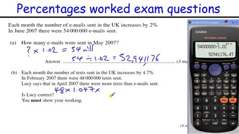 How To Do Percentages Gcse Maths Revision Higher Level Worked Exam