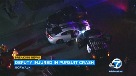 Deputy Hurt After Norwalk Chase Ends In Crash Abc7 Los Angeles