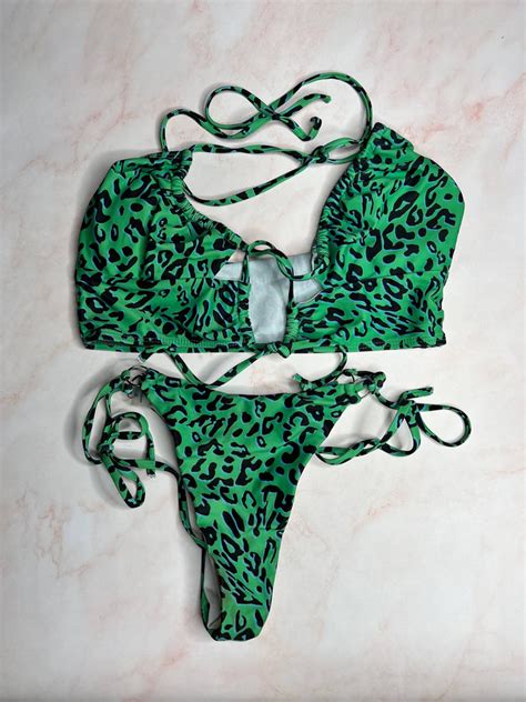 Christiana Cinn Green Leopard Bikini Set Fans Utopia
