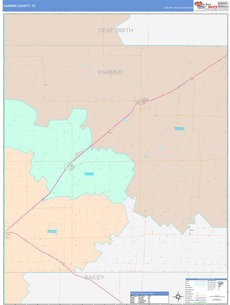 Parmer County Tx Wall Map Color Cast Style By Marketmaps