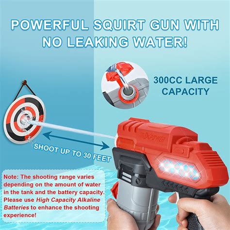 Electric Water Gun Water Pistol No Pumping Required Cc Capacity Cool Led Lights Gunfire