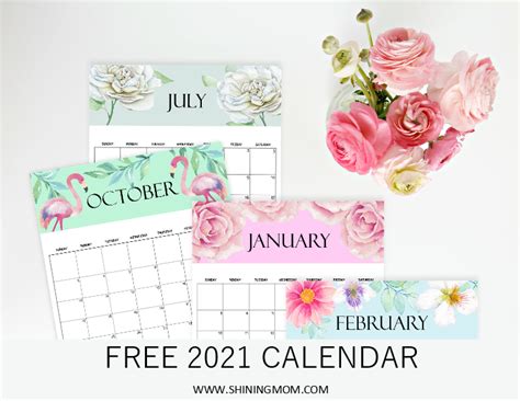 These include monthly calendars and even complete 2021 planners. FREE Calendar 2021 Printable: 12 Cute Monthly Designs to Love!