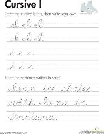 Here is my improvement after 3 days practice. Cursive I | Education.com | Cursive writing worksheets ...