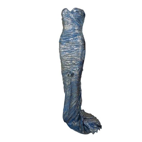 Ungaro Blue Metallic Gown From A Collection Of Rare Vintage Evening