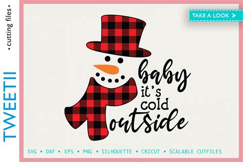 Baby Its Cold Snowman Outside Red Plaid Graphic By Tweetii · Creative