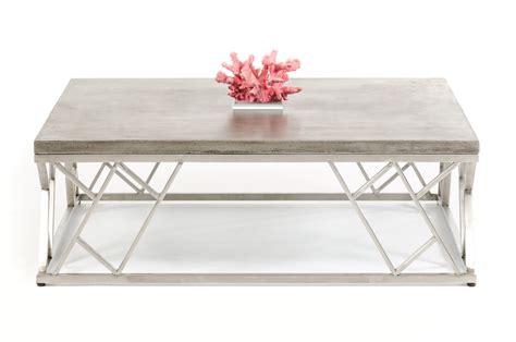 Pallet coffee table with storage cubby: Modrest Scape Modern Concrete Coffee Table