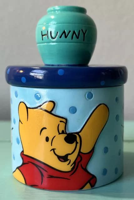 Vintage Disneyland Disney Winnie The Pooh “hunny” Pot Ceramic Trinket Box 3” 1650 Picclick