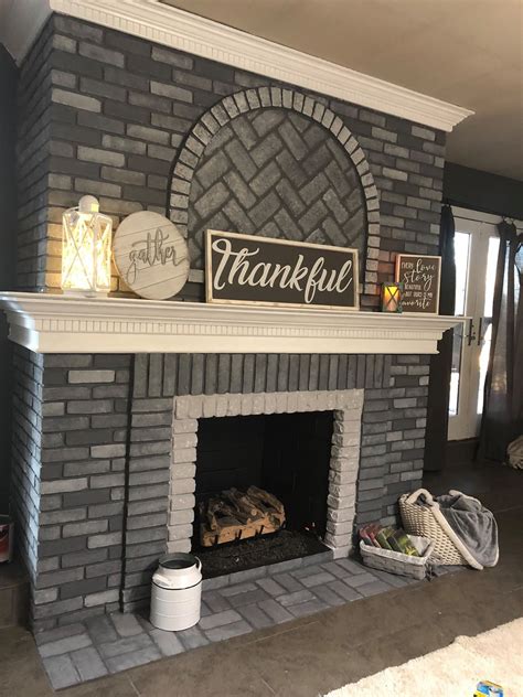 How To Paint Brick Fireplace Makeover Home Interior Design